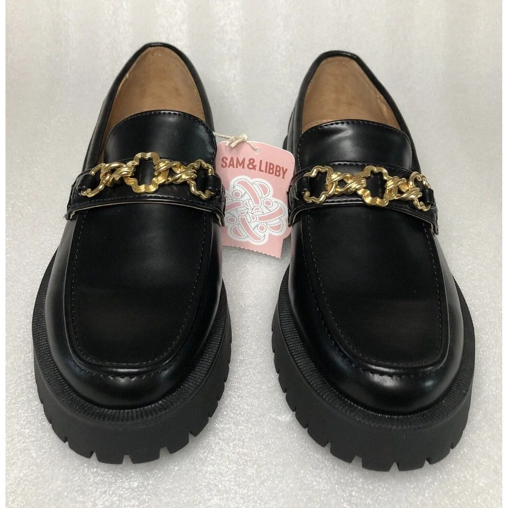 Sam & Libby Women's Black Rylan Lug Sole Loafer Low Top Slip-On 8.5 NEW - Picture 3 of 16